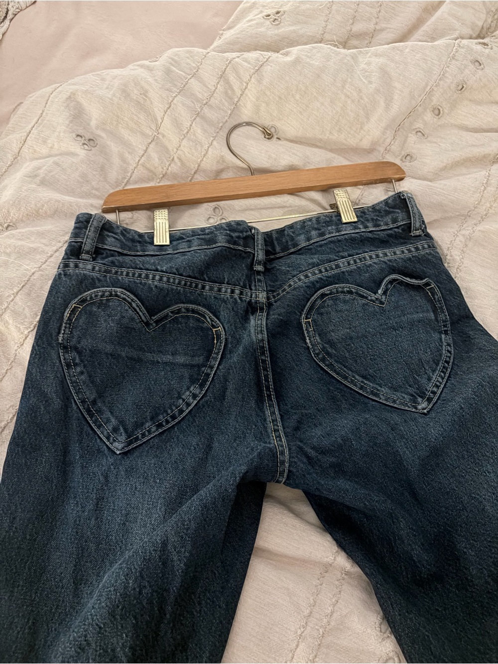 Zara Dark Blue Heart Back Pocket Jeans